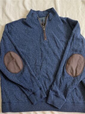 CREMIEUX REVERSIBLE QUARTER ZIP PULLOVER LARGE